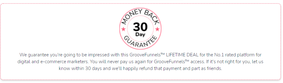 GrooveFunnels 30-day money-back guarantee