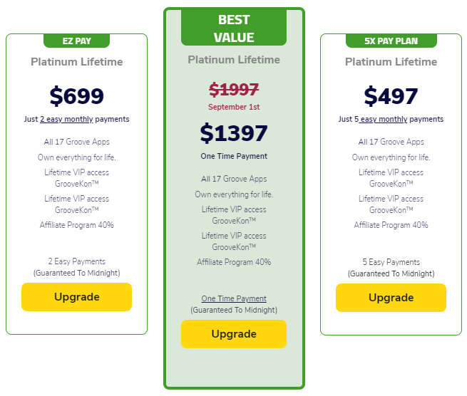 GrooveFunnels Pricing