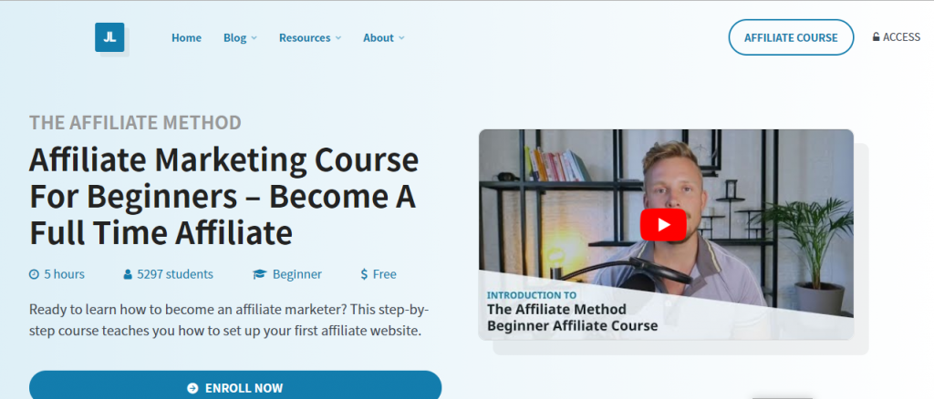 Best affiliate marketing course by Johannes Larsson